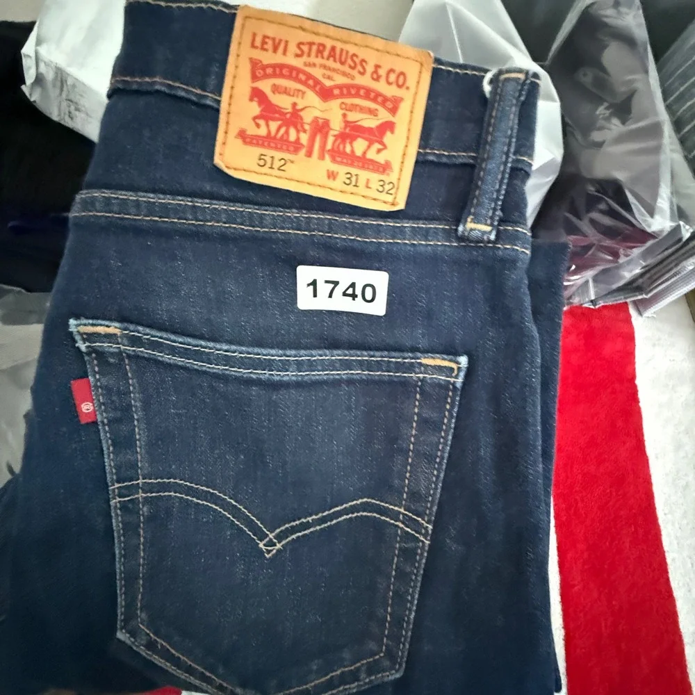 Levis 512 Slim Taper Fit Jeans Mens 31x32 Dark Wash Indigo Denim Pants